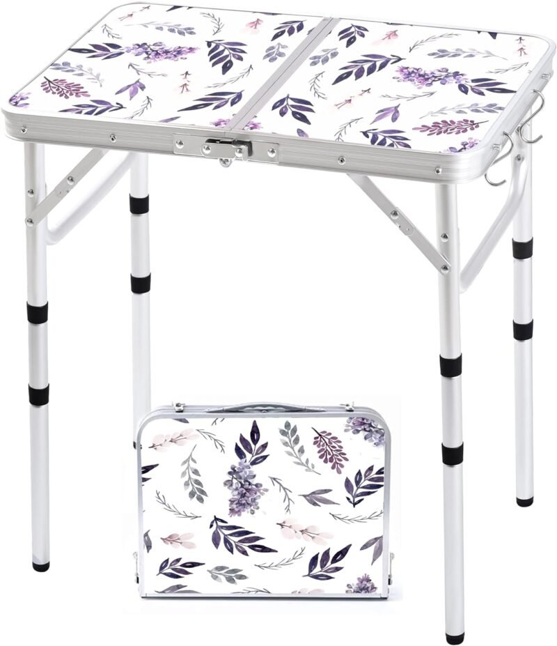 Versatile & Portable: The 2ft Misty Lilac Folding Camping Table Review