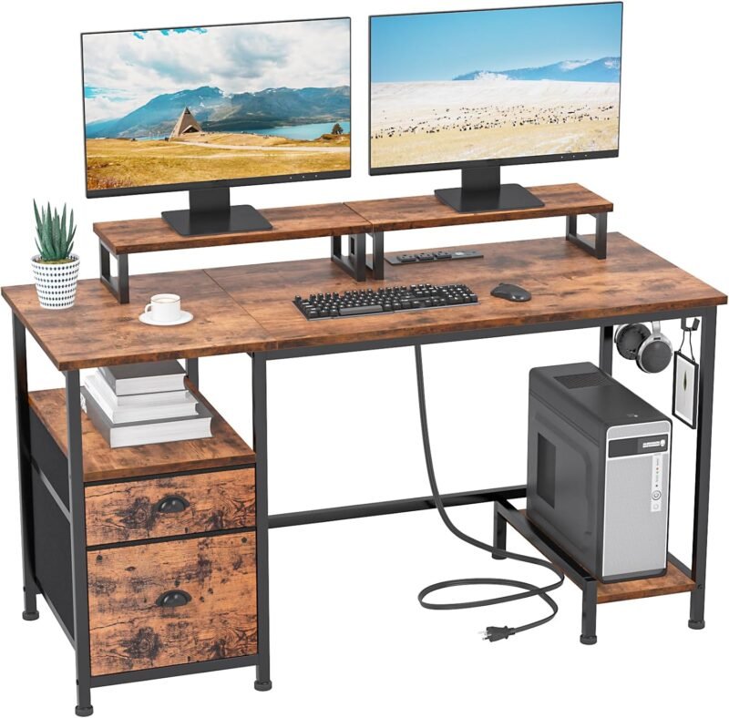 Boost Your Home Office: Review of the Furologee 47" Rustic Brown Computer Desk