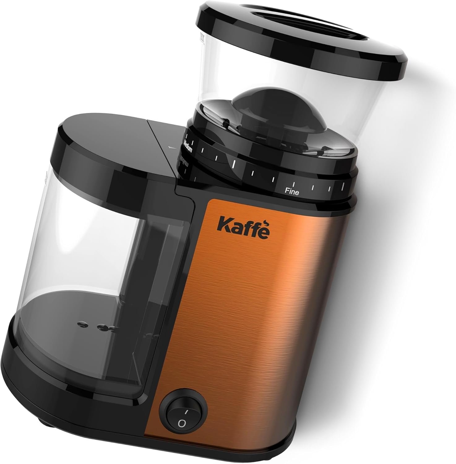 Brew Better: Kaffe Electric Coffee Burr Grinder Review - Copper Elegance with a Cleaning Brush!
