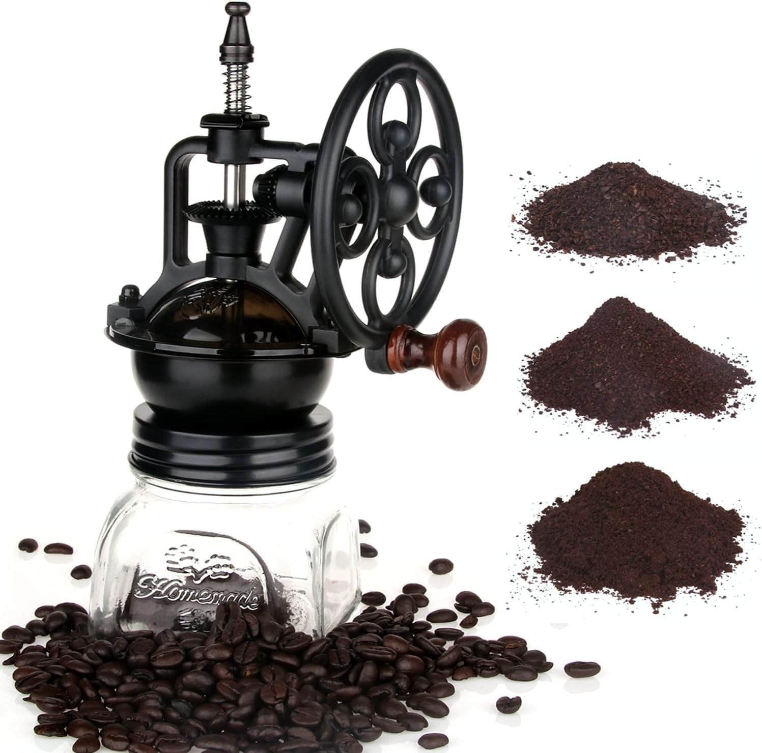 Brew Perfection: Discover the Vintage Manual Coffee Grinder for Mason Jars!