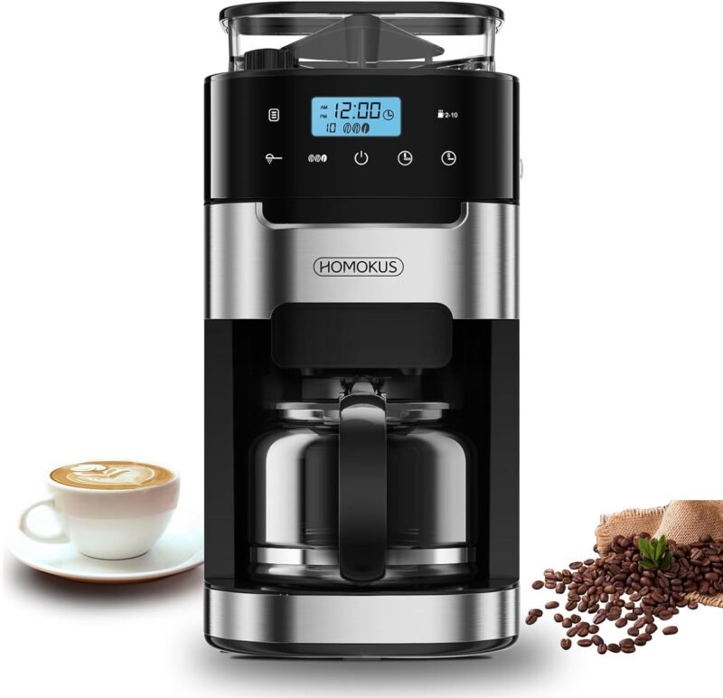 Brew the Perfect Cup: HOMOKUS 10-Cup Coffee Maker with Grinder Review