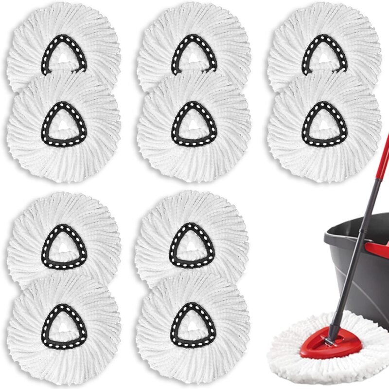 Effortless Cleaning: Review of 10 PCS Microfiber Spin Mop Replacement Heads