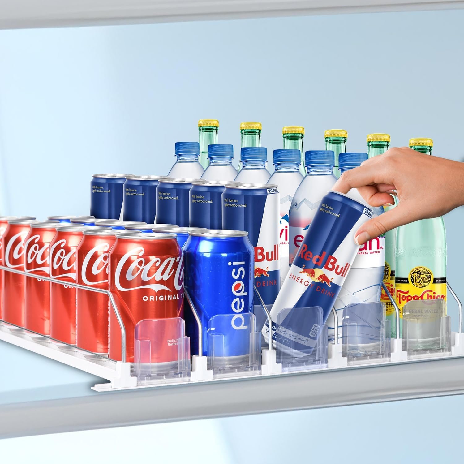 Effortless Refreshment: The Ultimate Drink Organizer for Your Fridge!