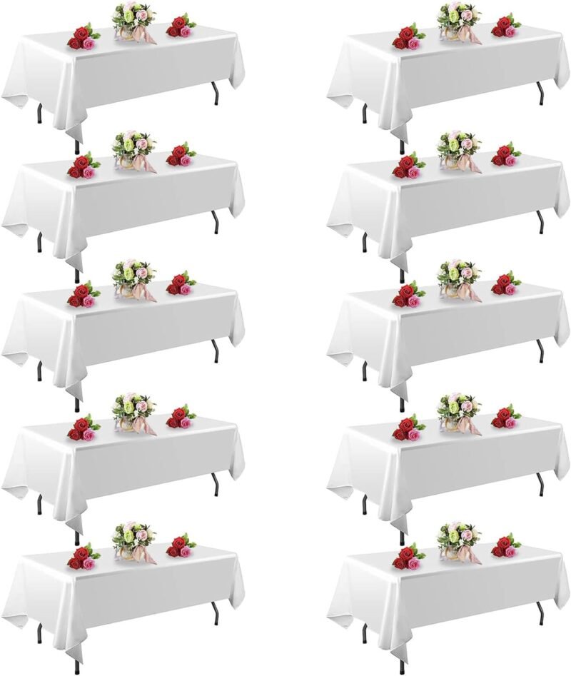 Elevate Your Events: 10 Pack Stain & Wrinkle Resistant White Tablecloths Review