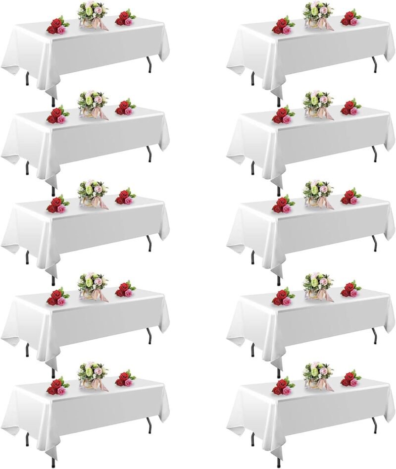 Elevate Your Events: Review of 10 Pack Stain-Resistant White Tablecloths for Effortless Elegance