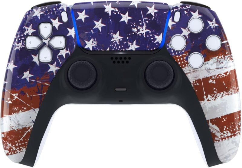 Elevate Your Game: Review of the Custom Airbrushed PS5 Controller Featuring the US Flag Design