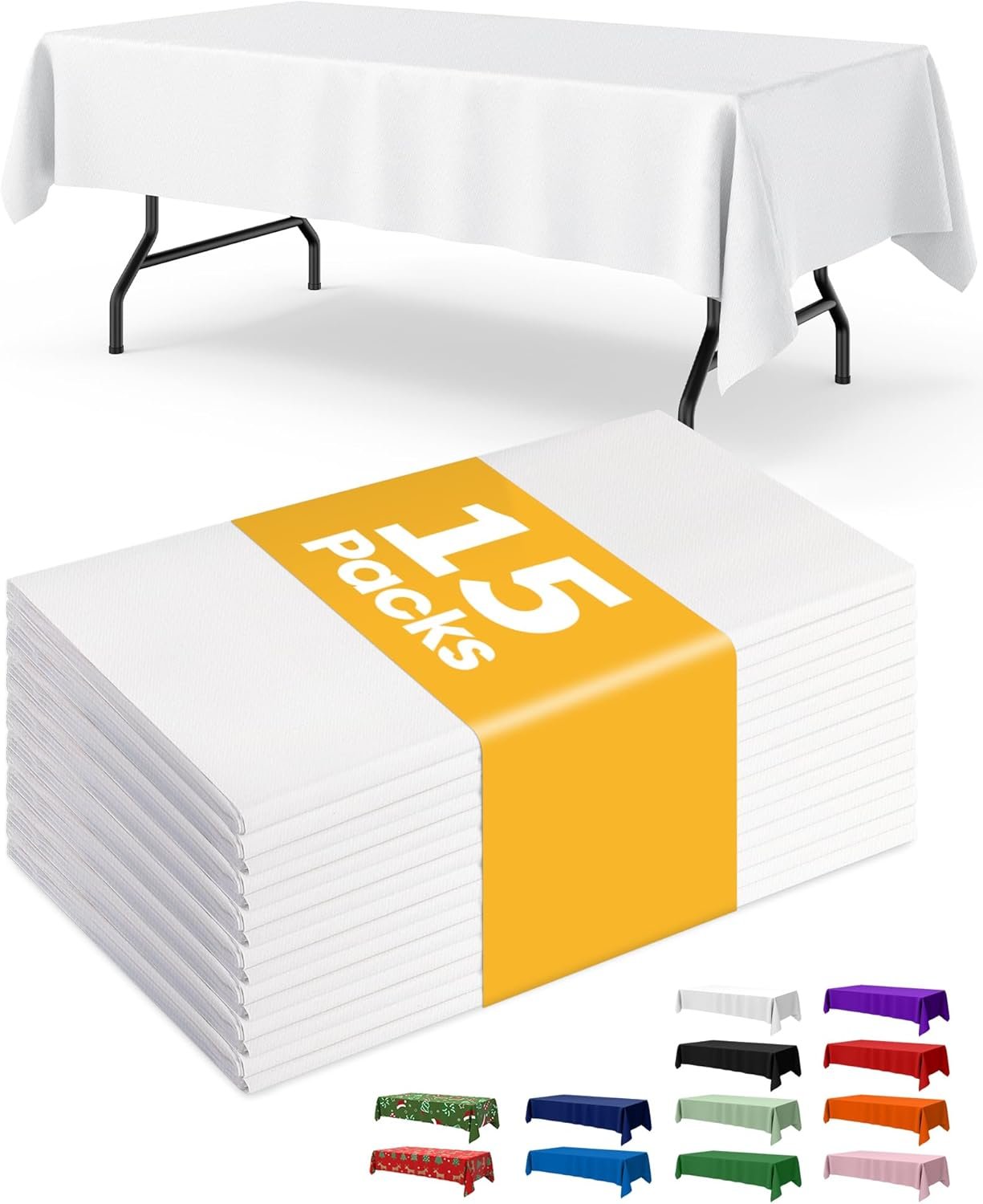 Elevate Your Gatherings: Review of the 15-Pack Disposable White Plastic Table Cloths