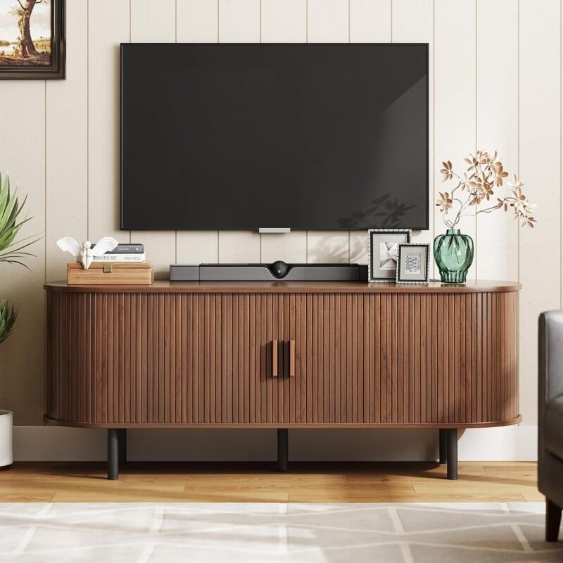 Elevate Your Living Room: The Ultimate 55" TV Stand with Power Outlet & Storage