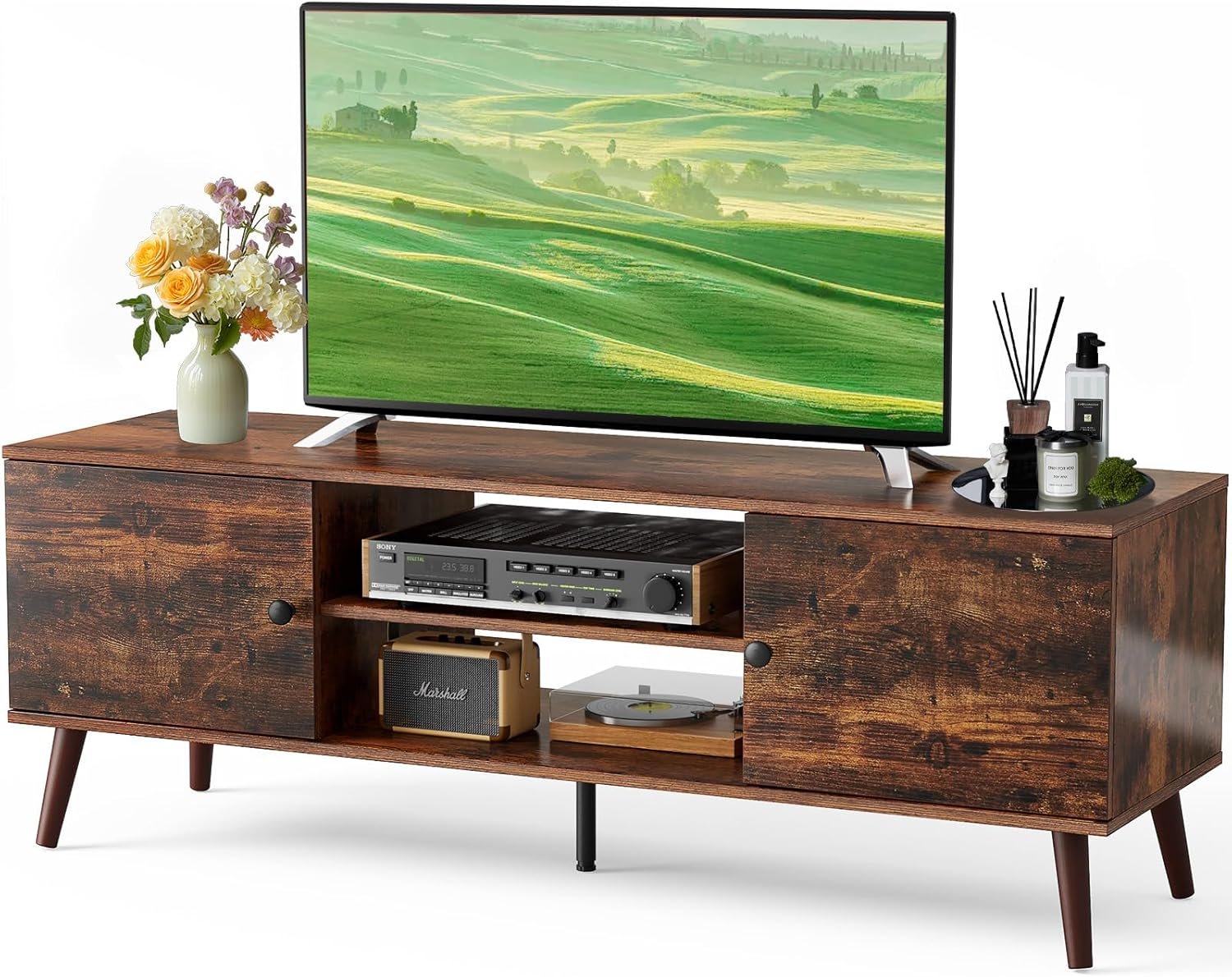 Elevate Your Living Space with the DUMOS Mid Century TV Stand: A Stylish Review