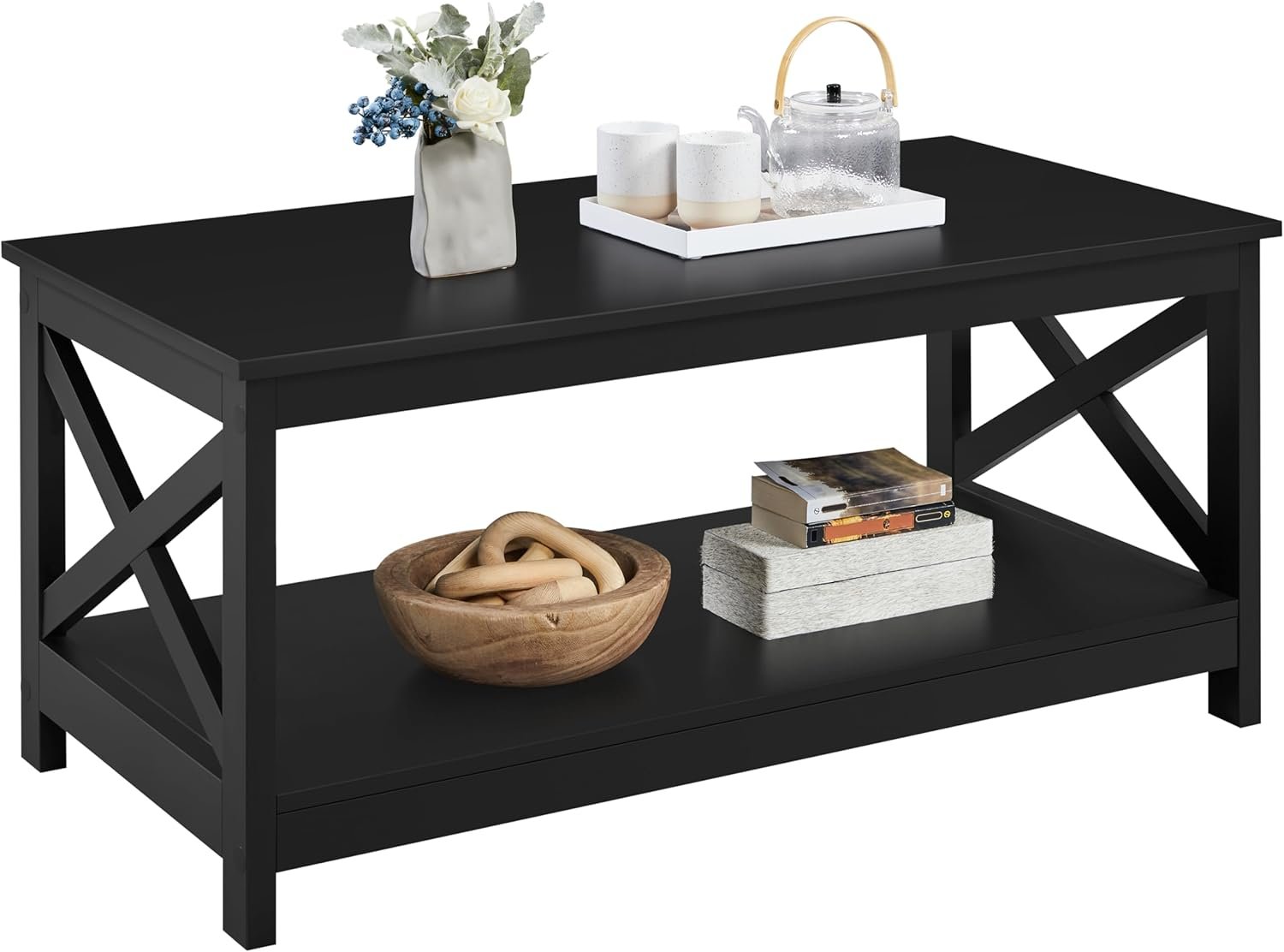 Elevate Your Living Space: Yaheetech 2-Tier Black Coffee Table Review