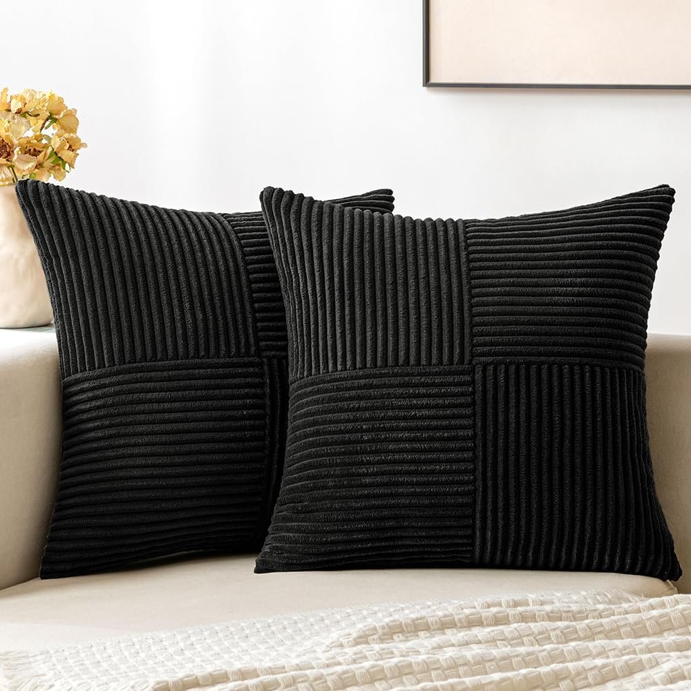 Elevate Your Space: MIULEE Black Corduroy Boho Pillow Covers Review