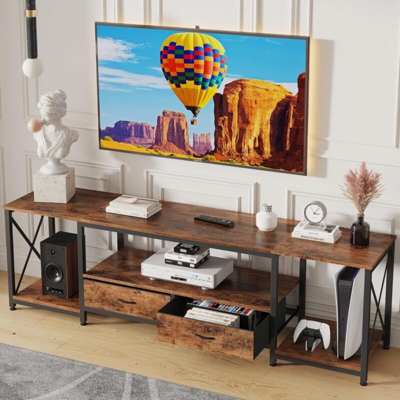 Elevate Your Space: Review of the Rustic 55" TV Stand with Fabric Drawer