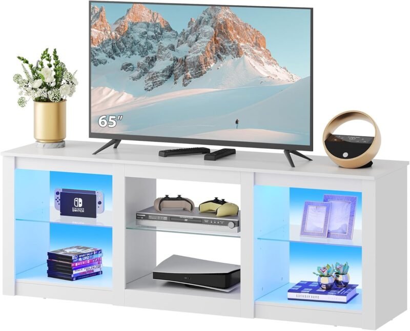 Elevate Your Space: Review of the WLIVE LED TV Stand for 65-Inch TVs