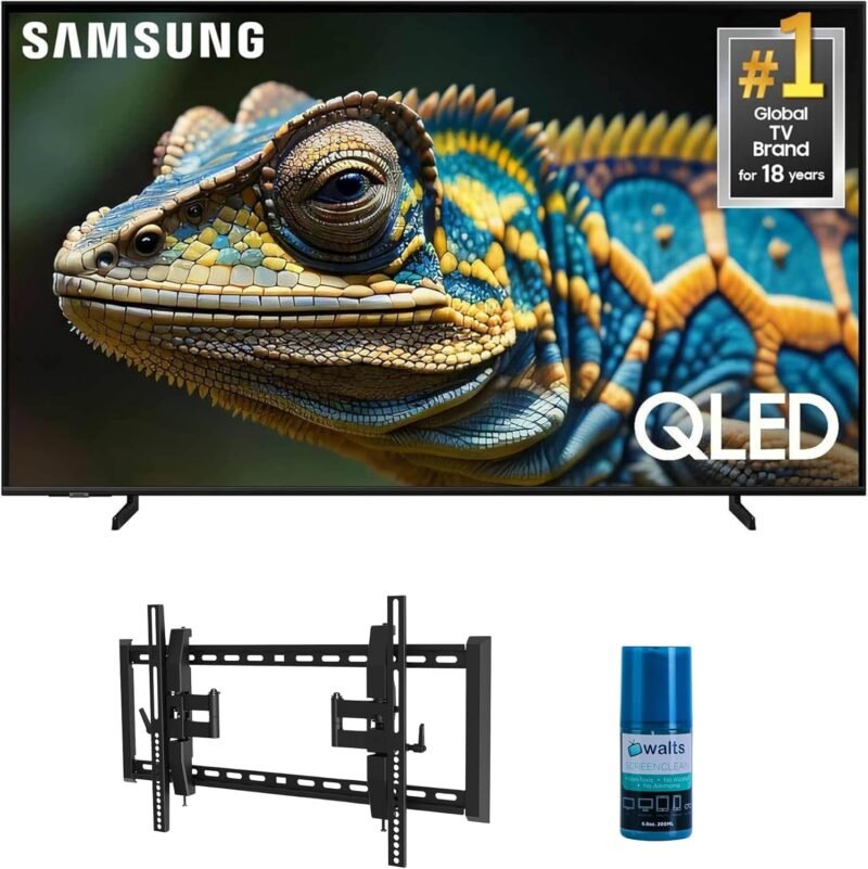 Elevate Your Viewing Experience: Samsung 50" Q60D QLED TV with Tilt Mount & Cleaning Kit Review