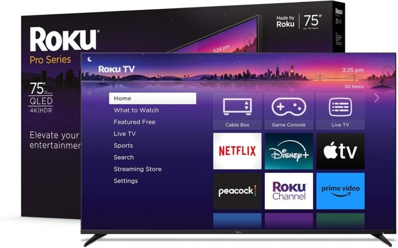 Experience Cinematic Excellence: Roku Smart TV 75-Inch 4K QLED Review