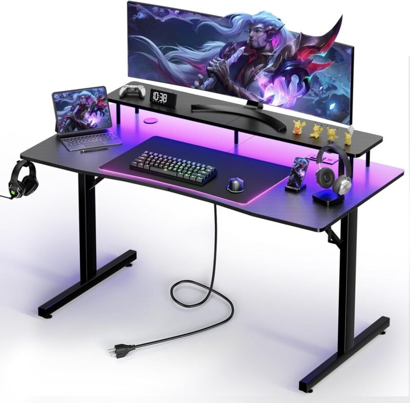 Illuminate Your Game: Review of the GTRACING 55" LED Gaming Desk