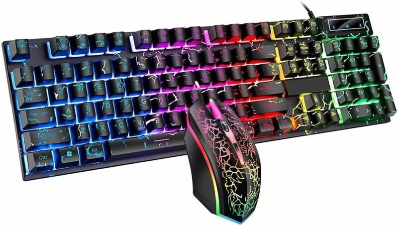 Illuminate Your Gaming: Wired Crack Rainbow Keyboard & Mouse Combo Review