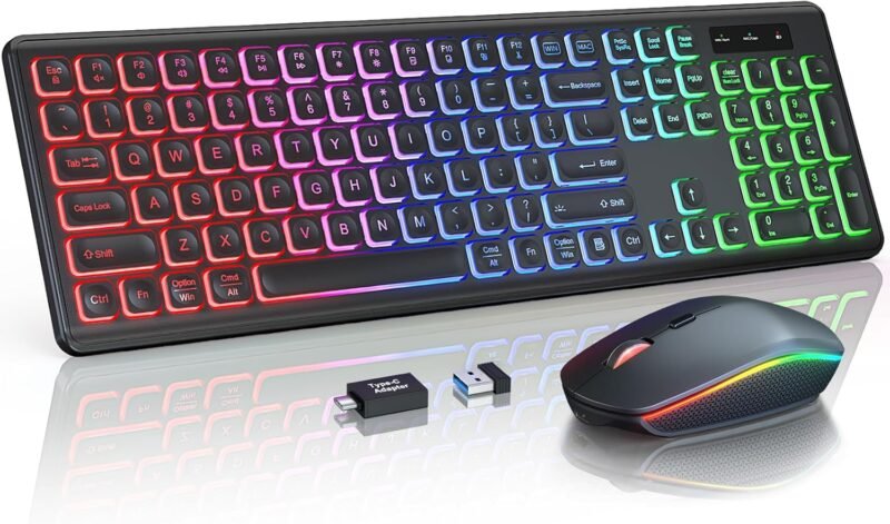 Illuminate Your Workspace: Review of the RGB Backlit Wireless Keyboard and Mouse Combo