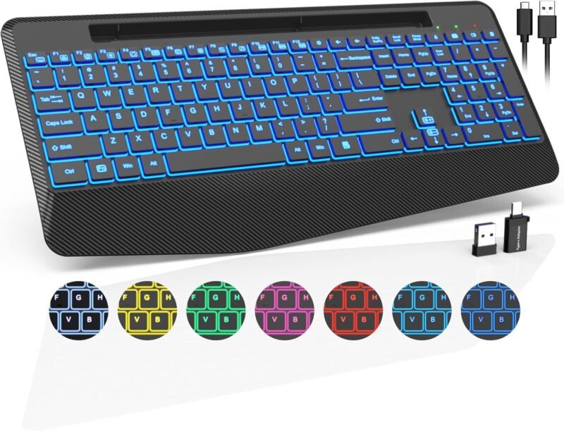 Illuminate Your Workspace: Review of the Wireless Ergonomic Keyboard with Colorful Backlights