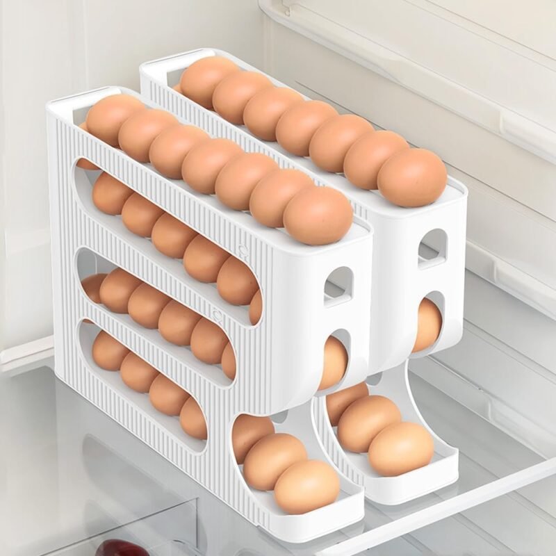 Keep Your Eggs Organized: The Best Automatic Rolling Down Egg Holder for Your Fridge!