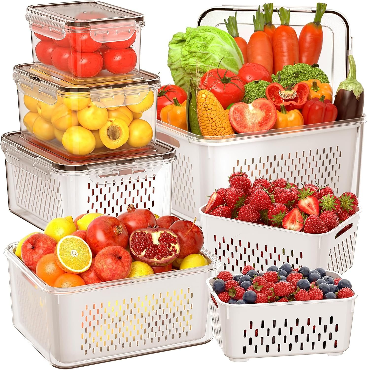 Keep Your Produce Fresh: Review of 5 PCS Large Airtight Fruit Storage Containers