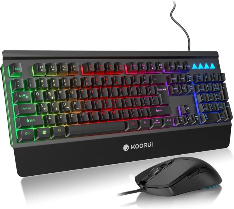 Level Up Your Gaming: KOORUI Wired 104 Keys Keyboard & Mouse Combo Review