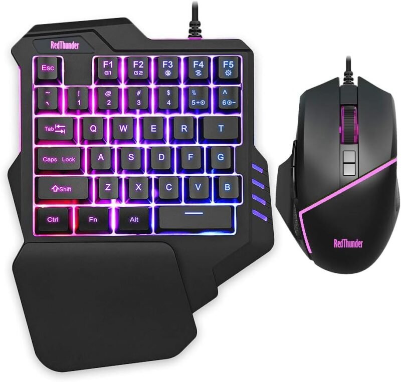 Level Up Your Gaming: RedThunder One-Handed RGB Keyboard & Mouse Combo Review