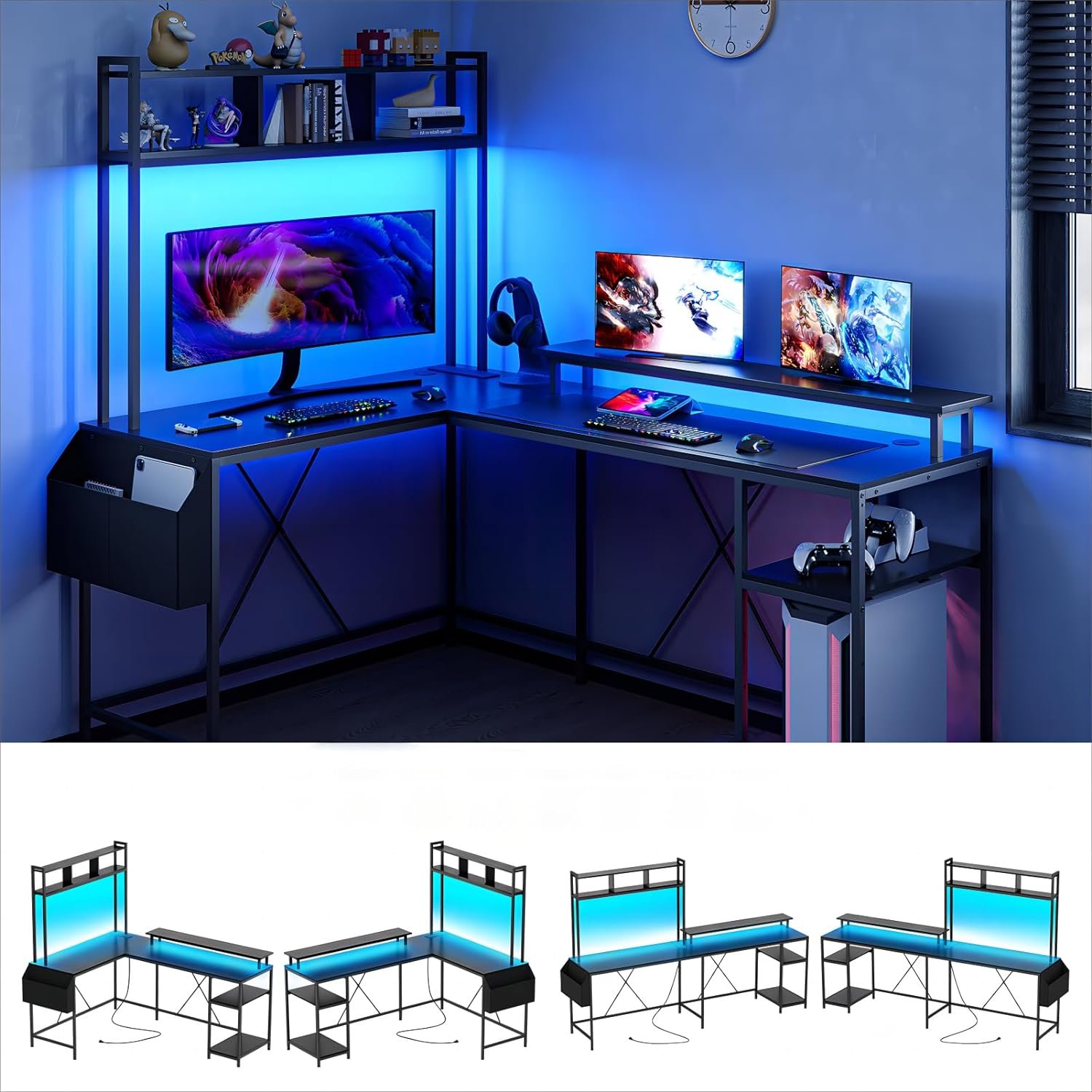 Level Up Your Gaming Setup: Jojoka L-Shaped Desk Review with LED Lights & Power Outlets