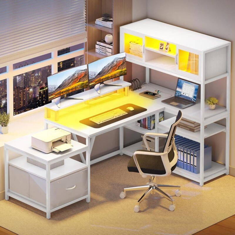 Level Up Your Gaming Setup: Review of the YITAHOME L Shaped Gaming Desk with LED Lights