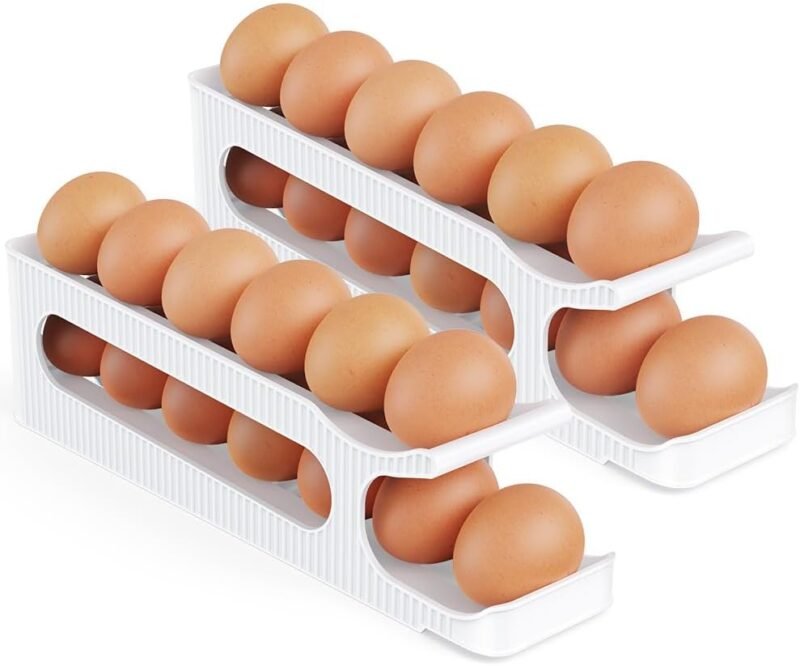 Maximize Freshness: The Ultimate 2-Tier Egg Roller for Your Fridge!