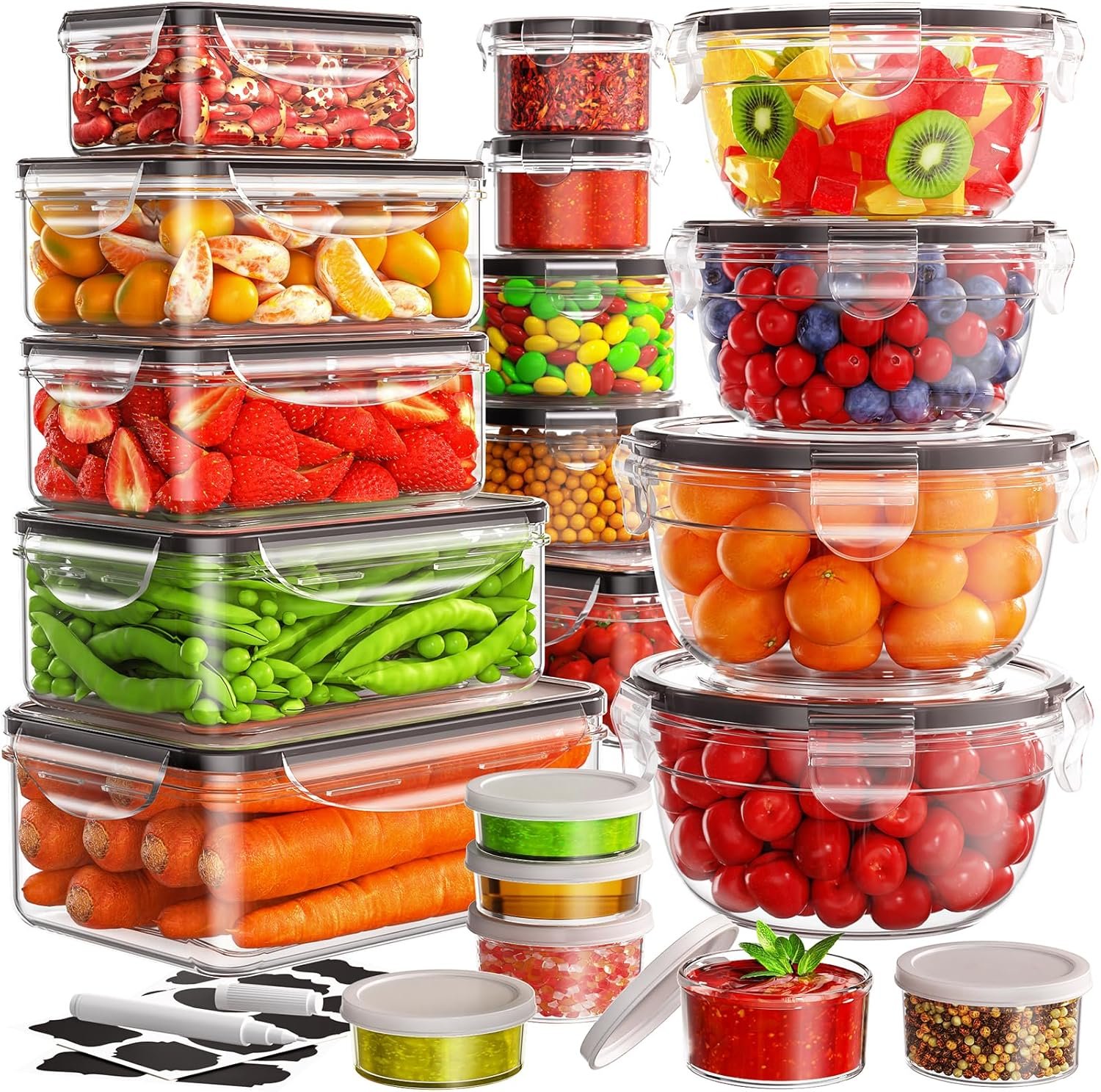 Maximize Freshness with 40 PCS Airtight Food Storage Containers!