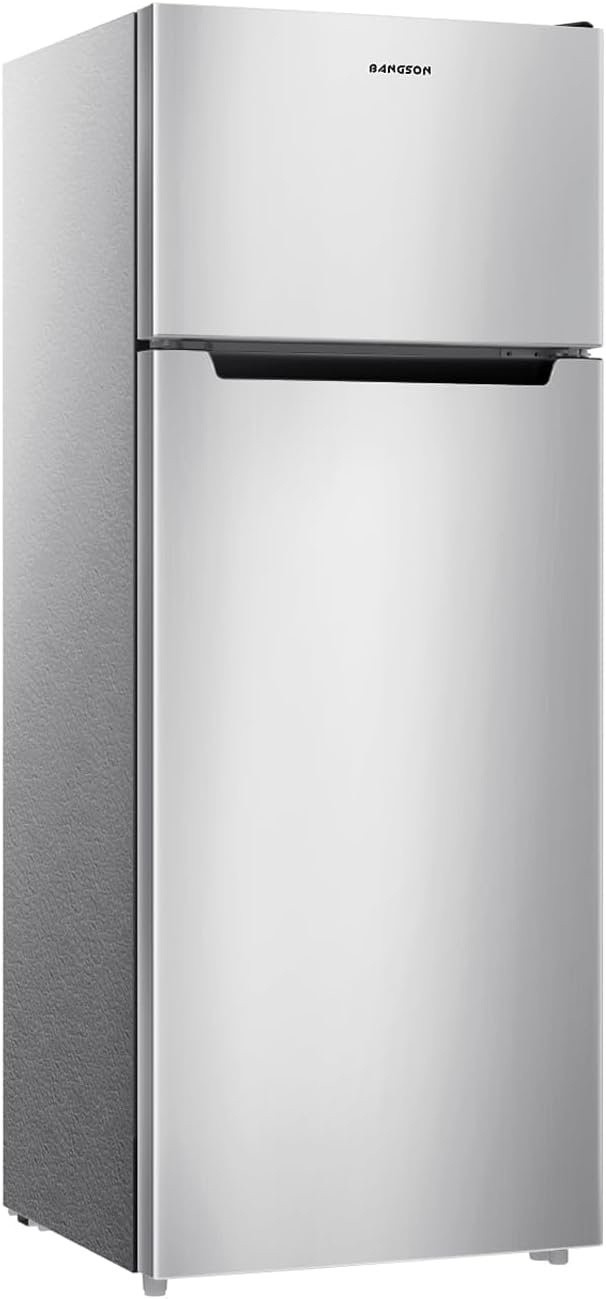 Maximize Space with the BANGSON 7.7 Cu.Ft Stainless Steel Refrigerator: The Perfect Fit for Your Apartment or Office!