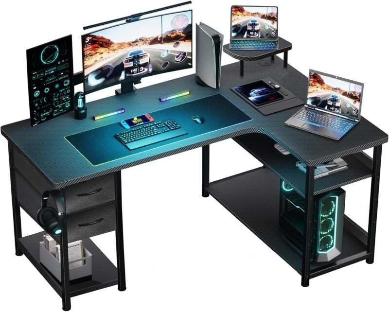 Maximize Your Gaming Setup: GTRACING L Shaped Desk with Drawers Review
