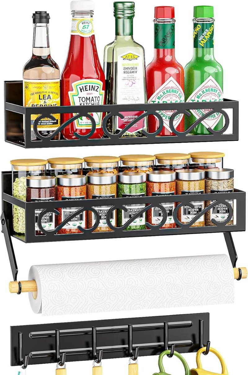 Maximize Your Kitchen Space: Discover the Magnetic Spice Rack Organizer!