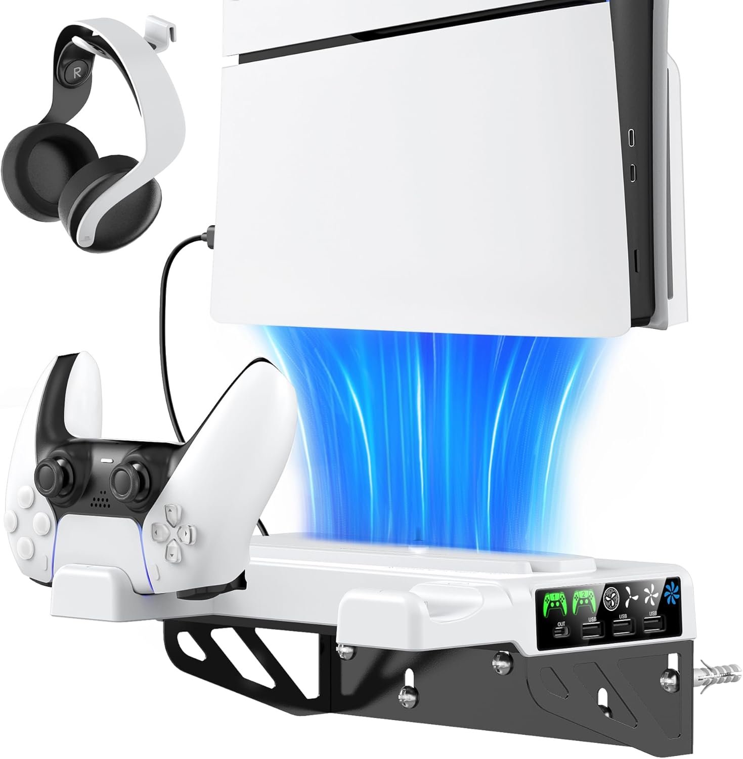 Maximize Your PS5 Experience: The Ultimate Wall Mount Kit with Cooling & Charging!