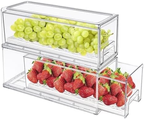 Maximize Your Space: Discover the MANO 2-Pack Clear Fridge Drawers!