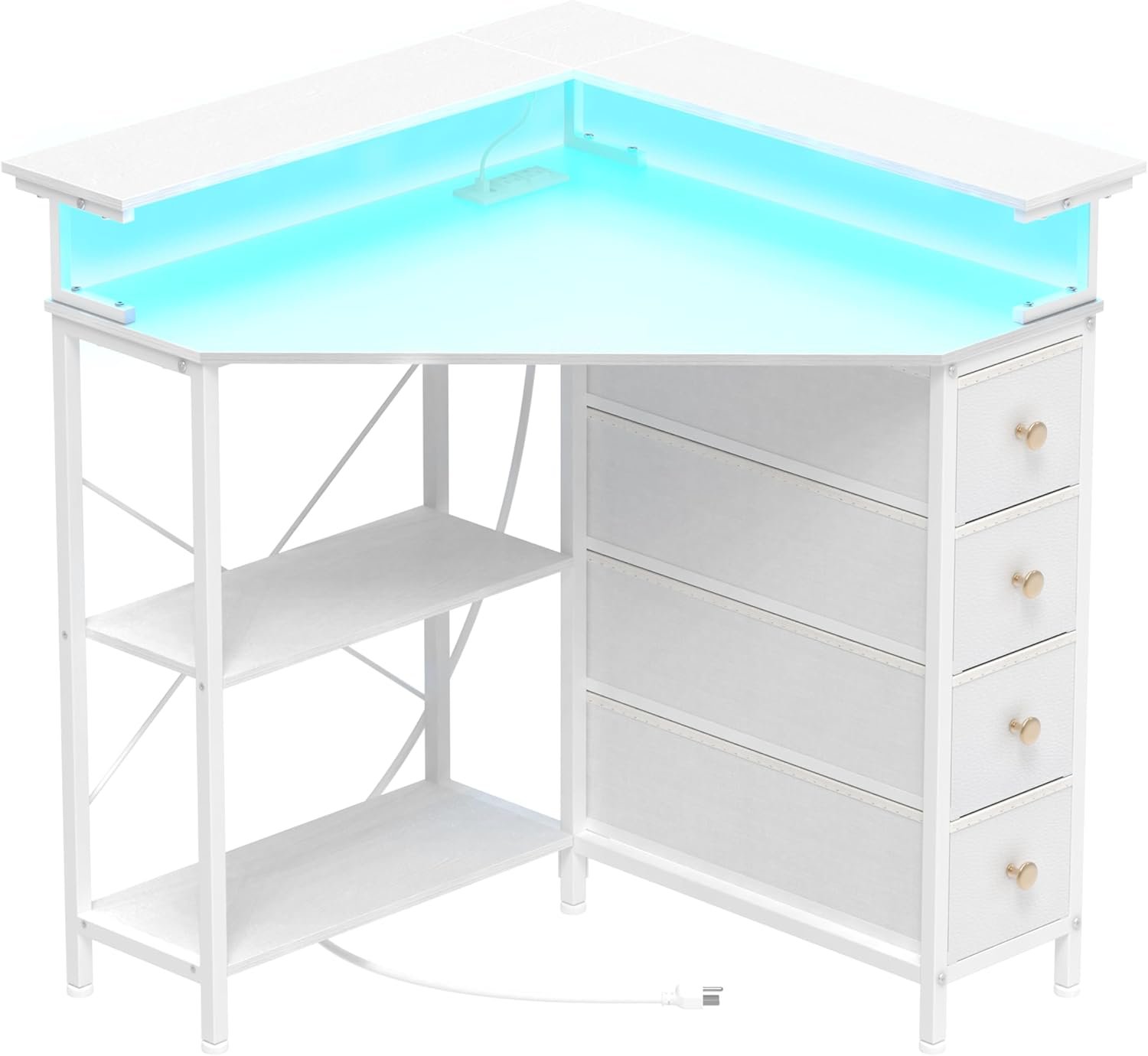 Maximize Your Space: Review of the 90-Degree Triangle Corner Desk with LED Lights