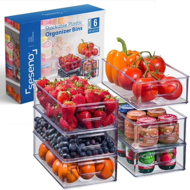 Maximize Your Space: Set of 6 Stackable Refrigerator Organizer Bins Review