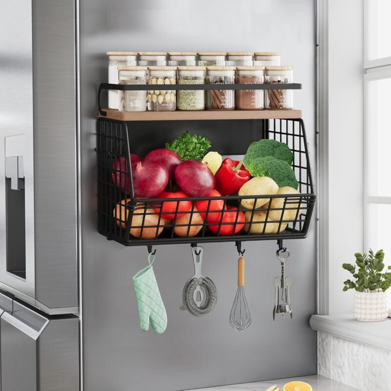 Maximize Your Space: The Ultimate Magnetic Shelf Organizer for Kitchen and Pantry!