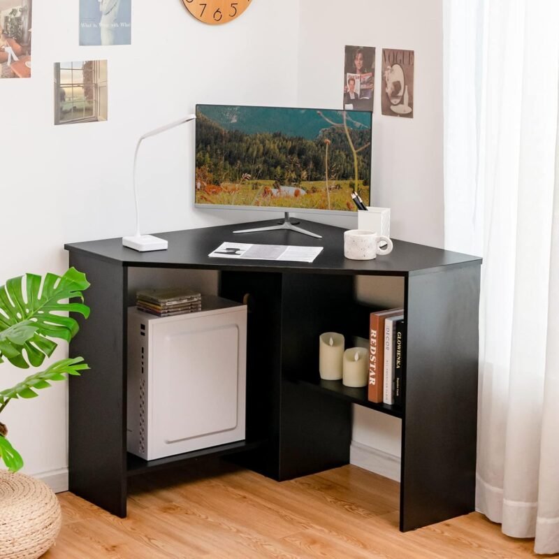 Maximize Your Space with the Tangkula 90° Triangle Corner Desk: A Review!
