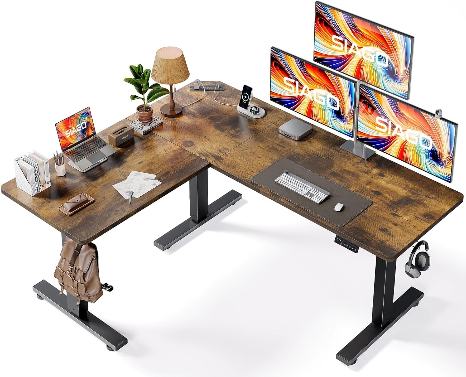 Maximize Your Workspace: Review of the SIAGO L-Shaped Standing Desk with Charging Station