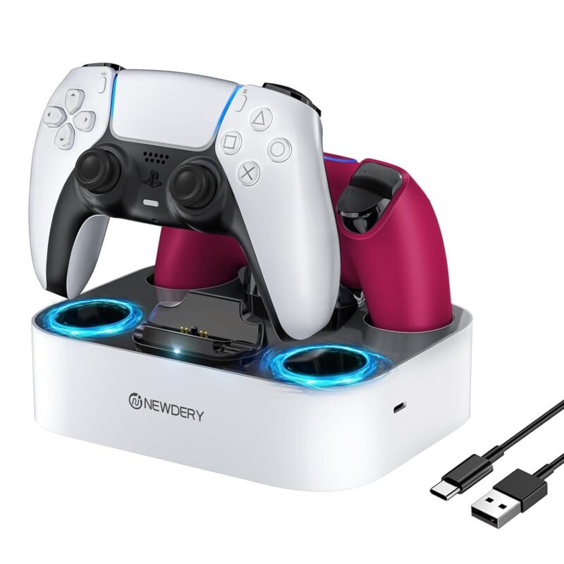 Power Up Your Play: NEWDERY PS5 Dual Controller Charger Review