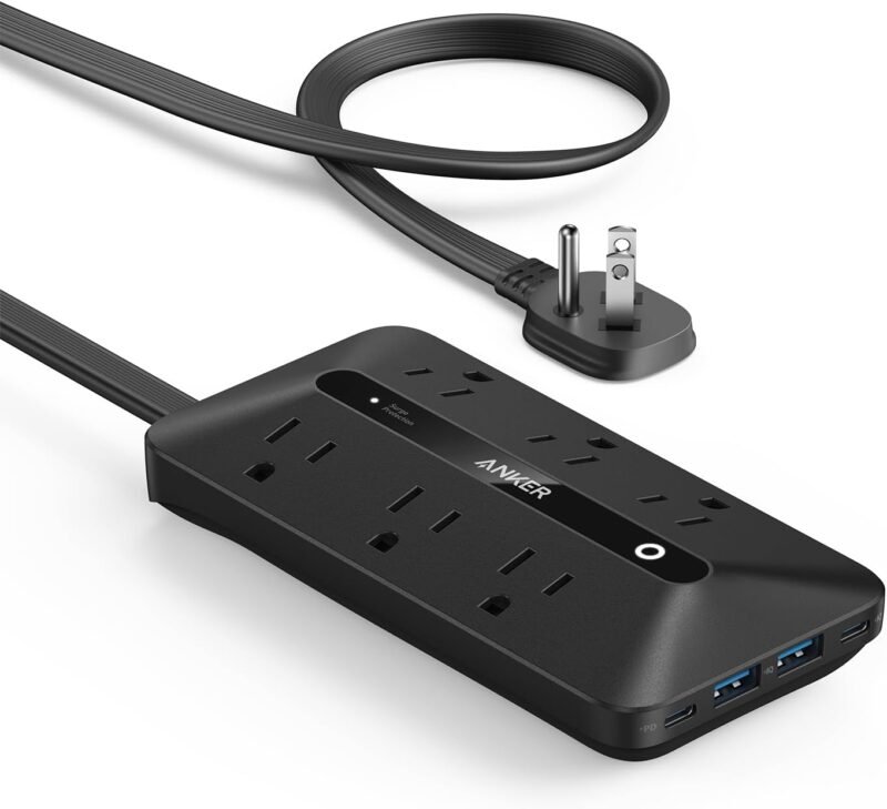 Power Up Your Space: Anker Flat Plug Power Strip Review - The Ultimate Desk Charging Station!