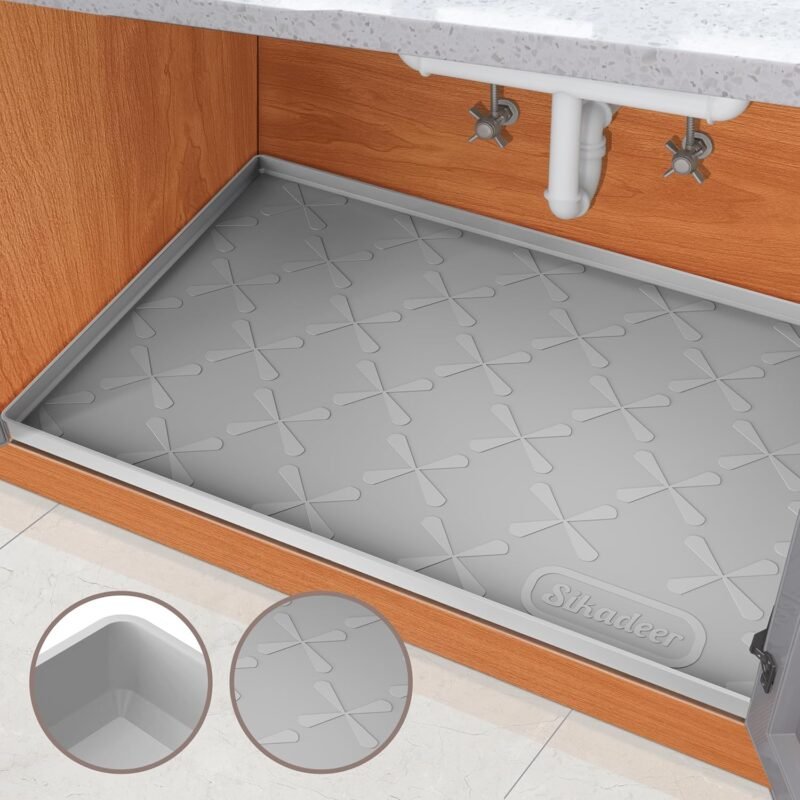 Protect and Organize: SIKADEER 34" x 22" Waterproof Under Sink Mat Review