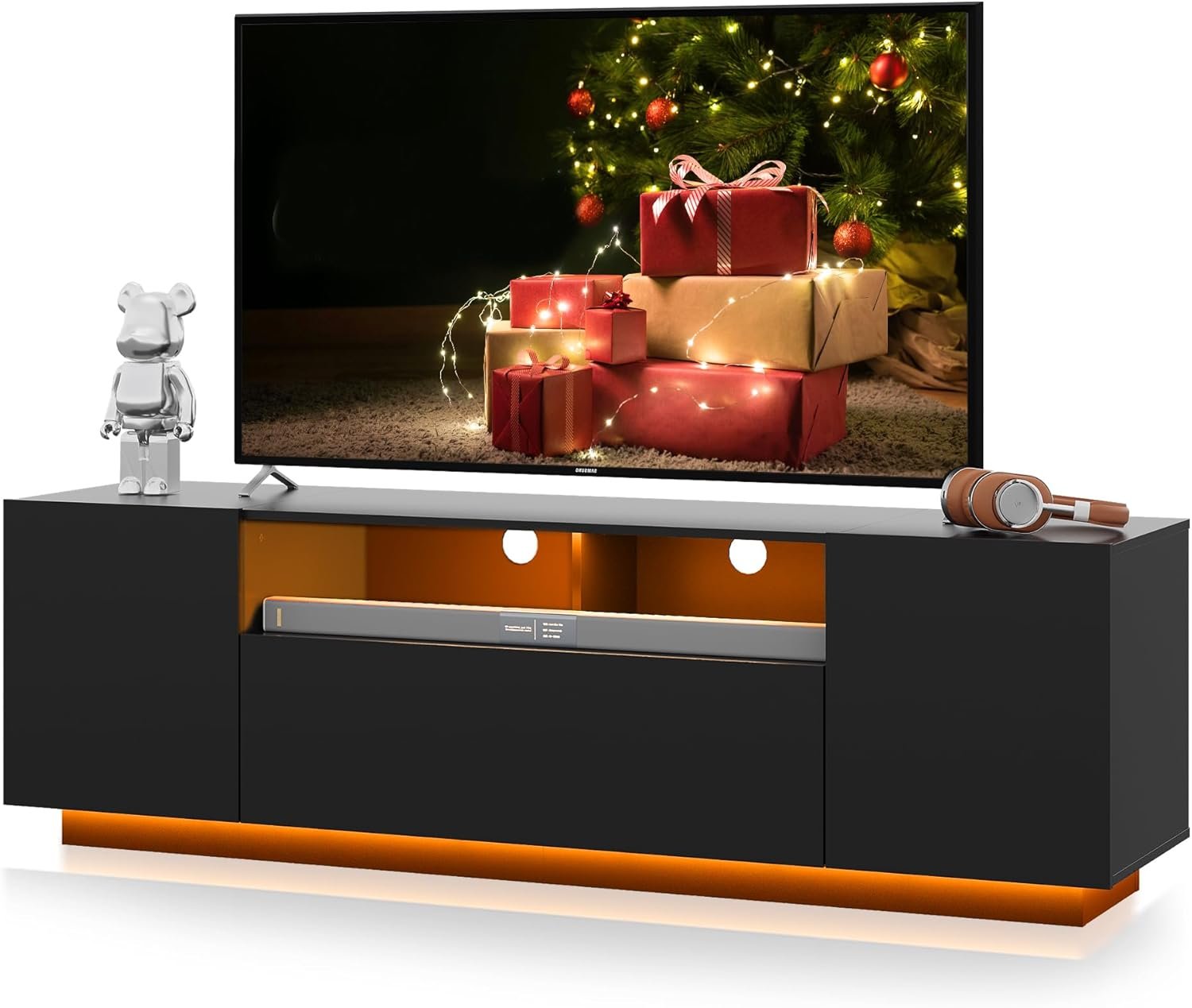 Revamp Your Living Room: The WLIVE 65 Inch TV Stand with LED Glow