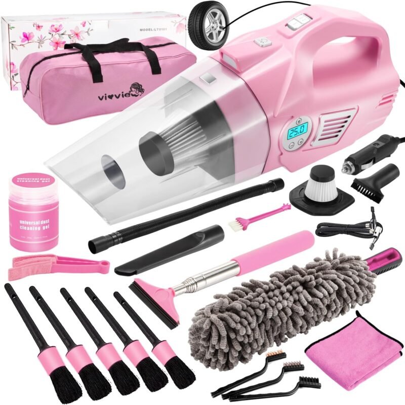 Revamp Your Ride: The Ultimate 21PCS Pink Car Cleaning Kit Review!