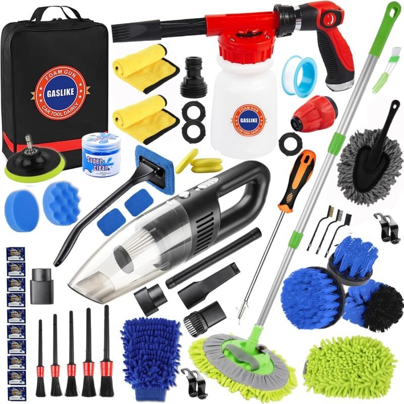 Revamp Your Ride: Unleash Shine with the GASLIKE 63PCS Car Wash Cleaning Kit!