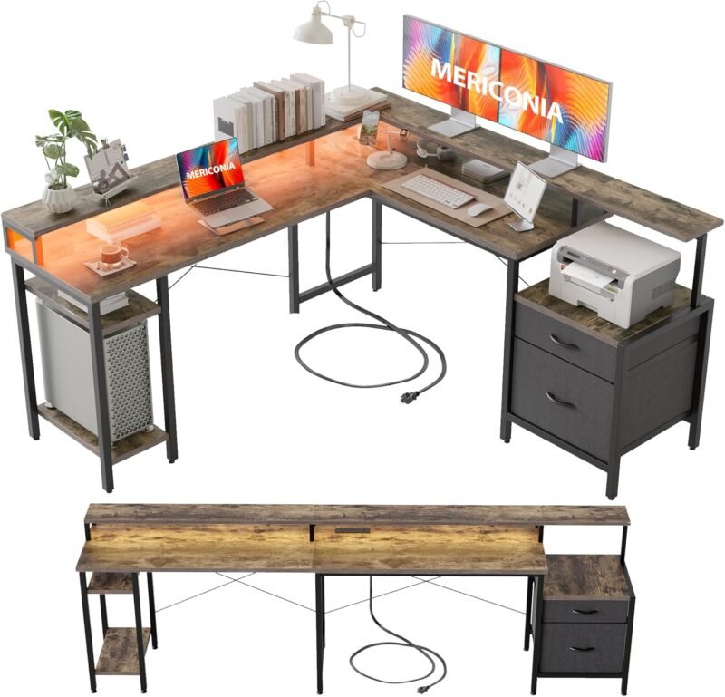 Revamp Your Workspace: Review of the Modern L-Shaped Computer Desk with RGB Lights