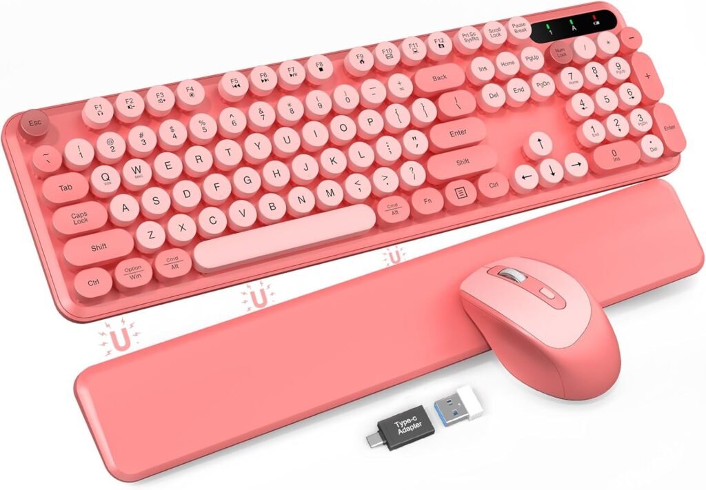 Revamp Your Workspace: The Cute Retro Wireless Keyboard and Mouse Combo Review