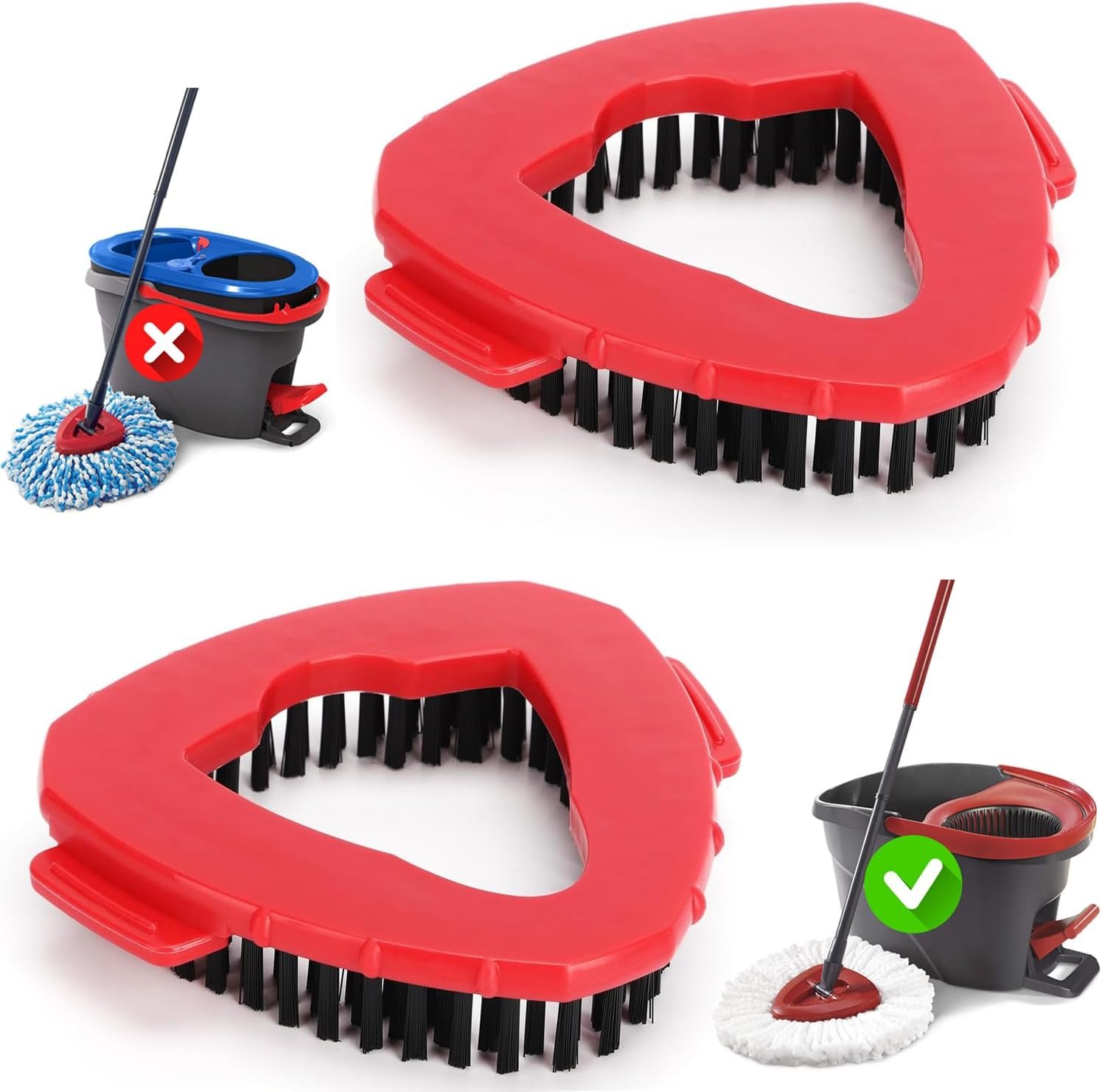 Revitalize Your Cleaning Routine: 2-Pack Mop Scrub Brush Heads for Effortless Shine!